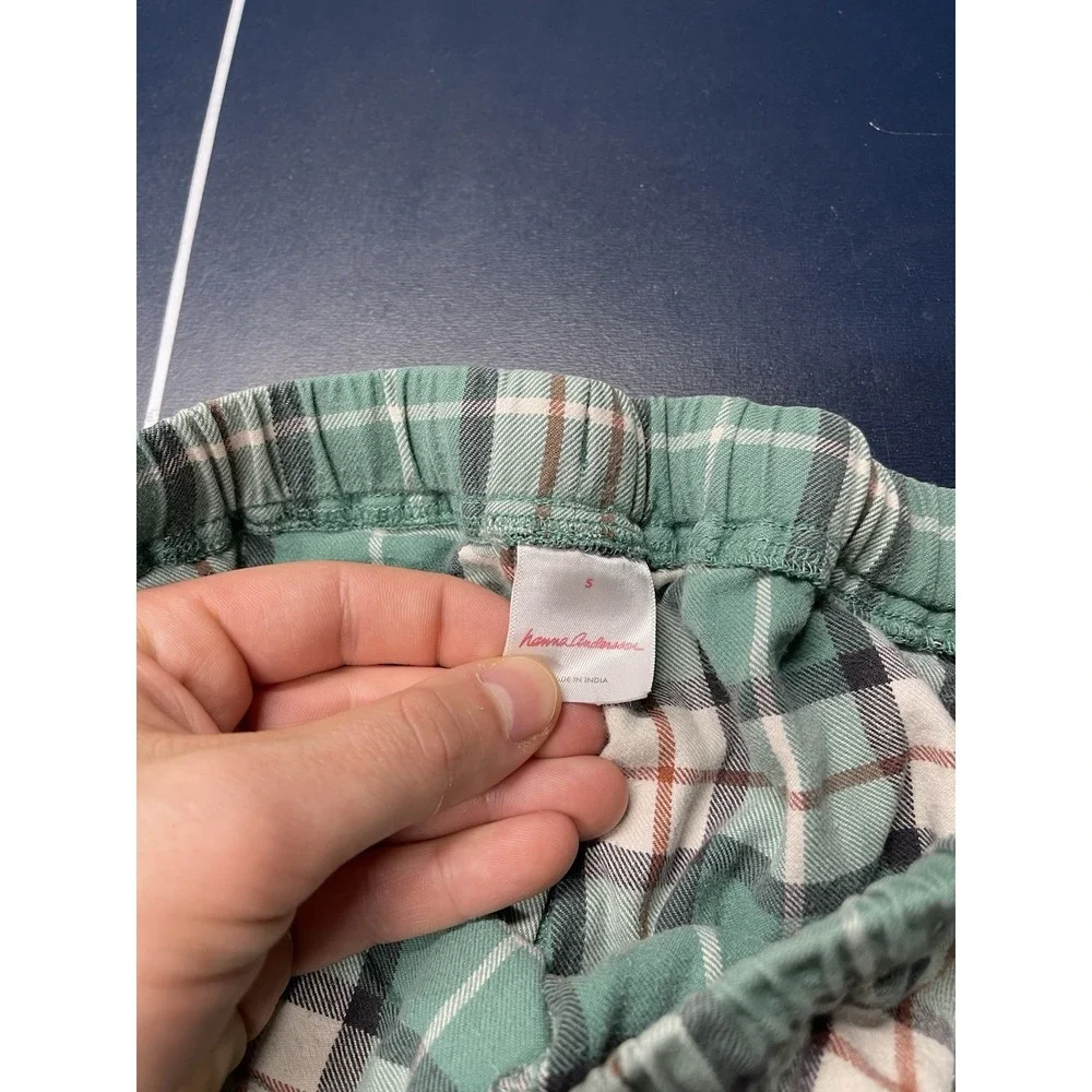 Hanna Andersson Flannel Pajama Pants Men and Women Adult Small, Green